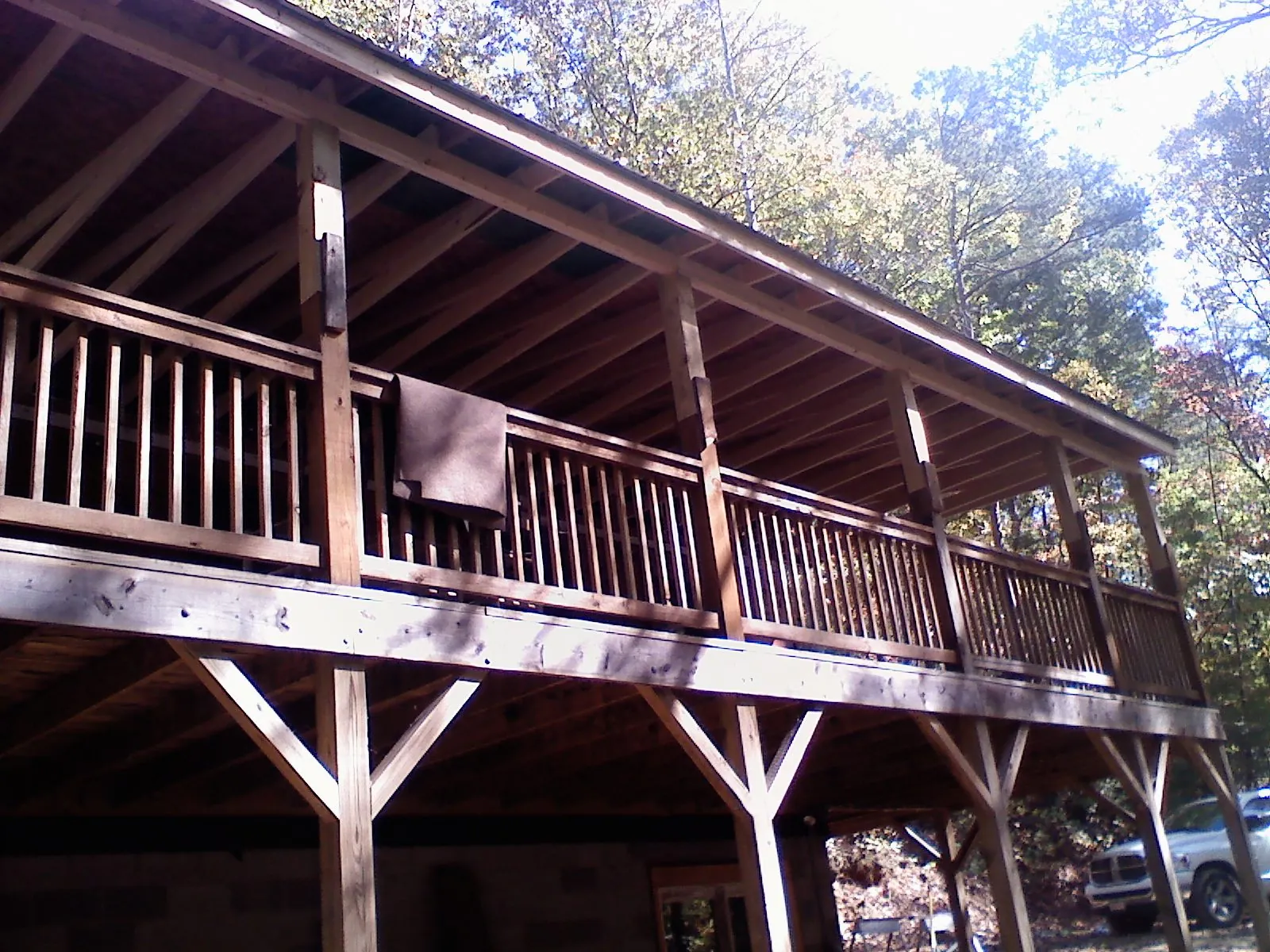 Timber framing under a new elevated porch and deck — Roof Leak Repair in Willow Spring by Roofing Brothers